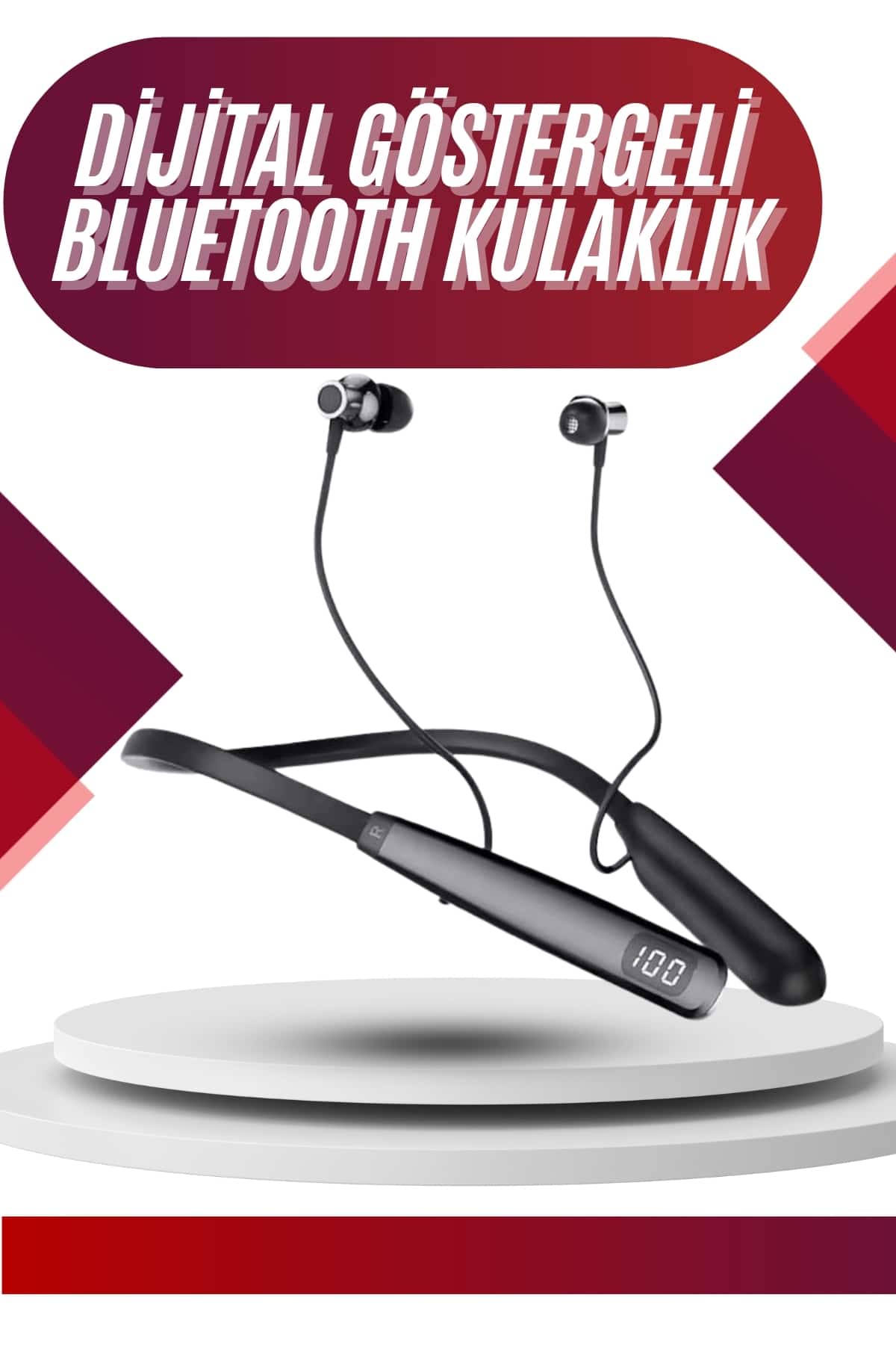 100 Saat Bluetooth Kulaklýk Dijital Göstergeli ANC Özelliði Kablolu