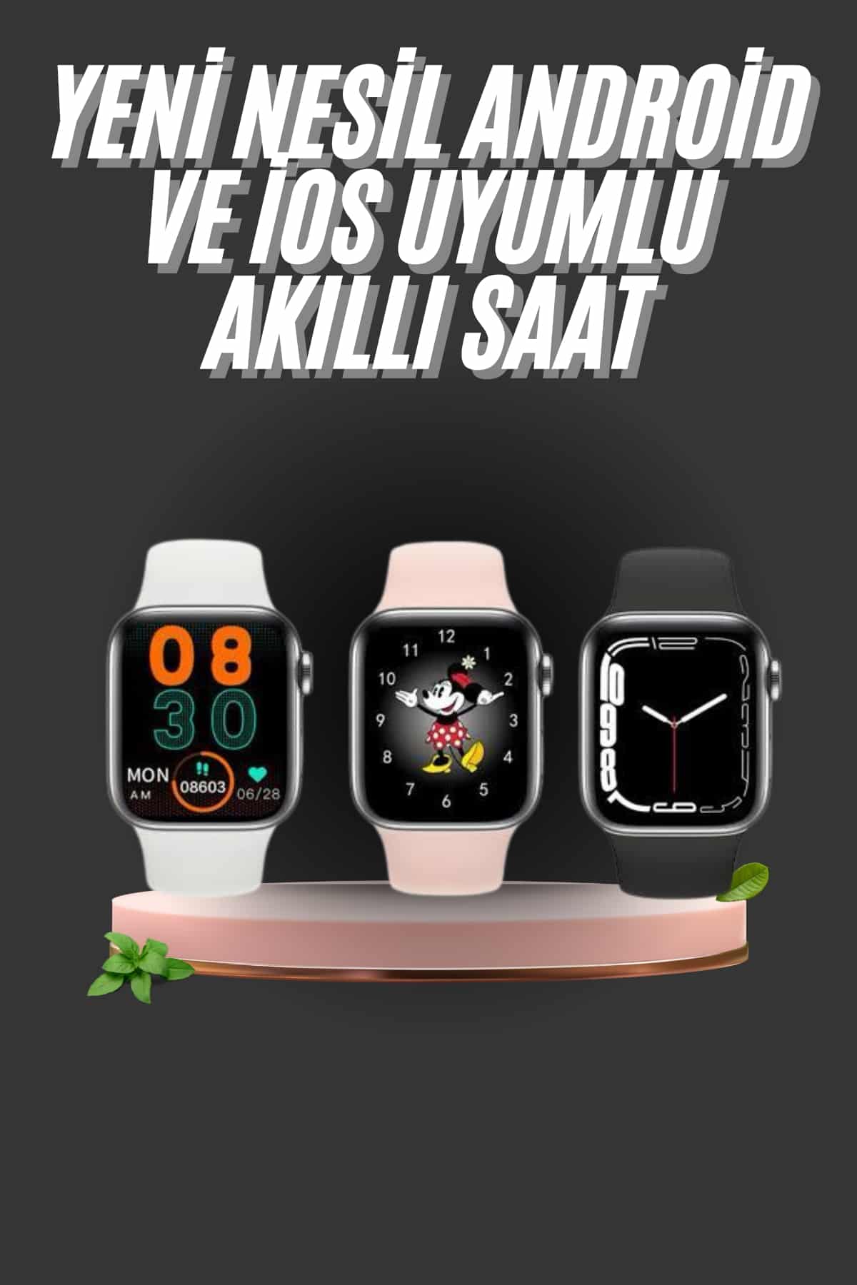 1.83 Ýnç Akýllý Saat Android ve ÝOS Uyumlu Çaðrý Cevaplayabilen Adýmsayar GPS Takibi