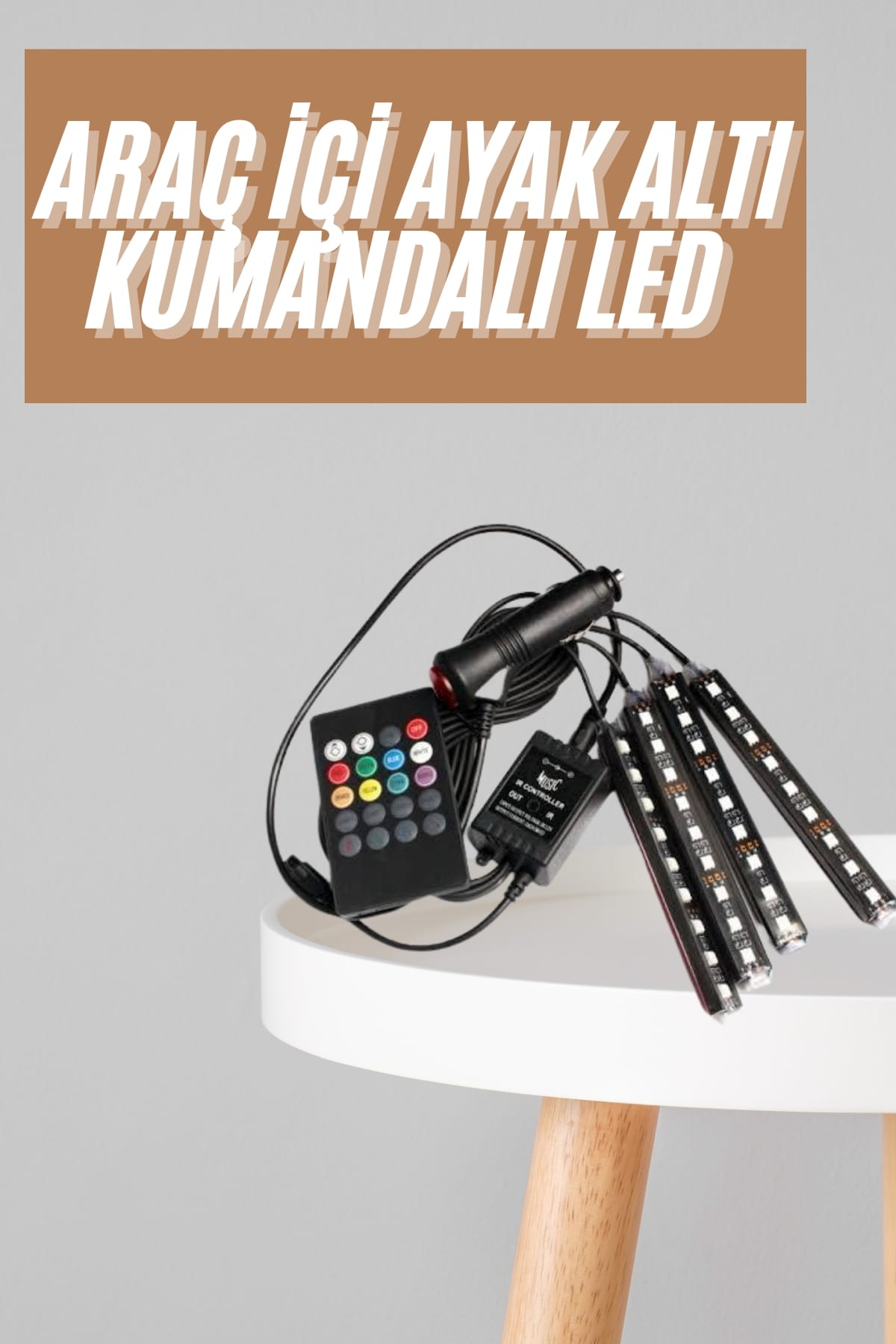 12'LÝ Þerit Led Iþýk RGB Sese ve Müziðe Duyarlý Araç Ýçi Ayak Altý