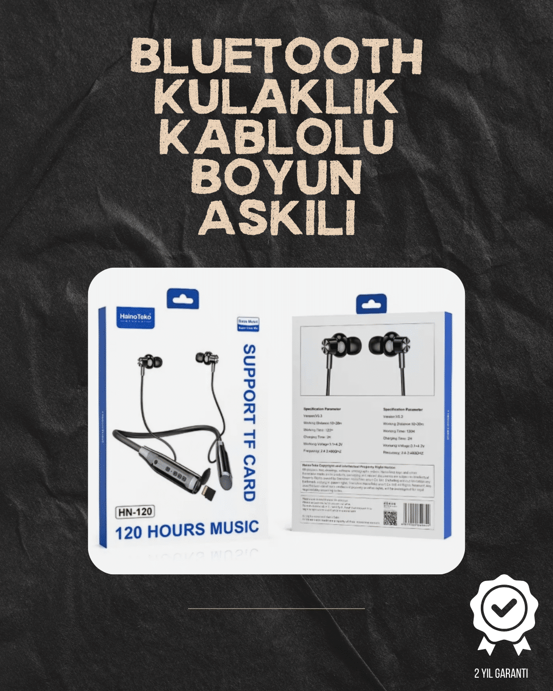 120 Saat Þarj Süresi Sunan Spor Tipi Kablosuz Bluetooth Kulaklýk