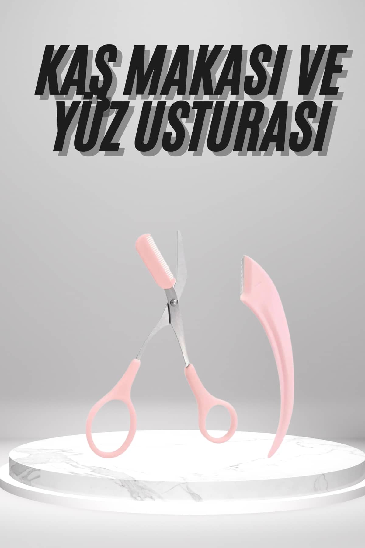 2'li Kaþ Bakým Seti Taraklý Kaþ Makasý Ve Kaþ Usturasý Kaþ Þekillendirici