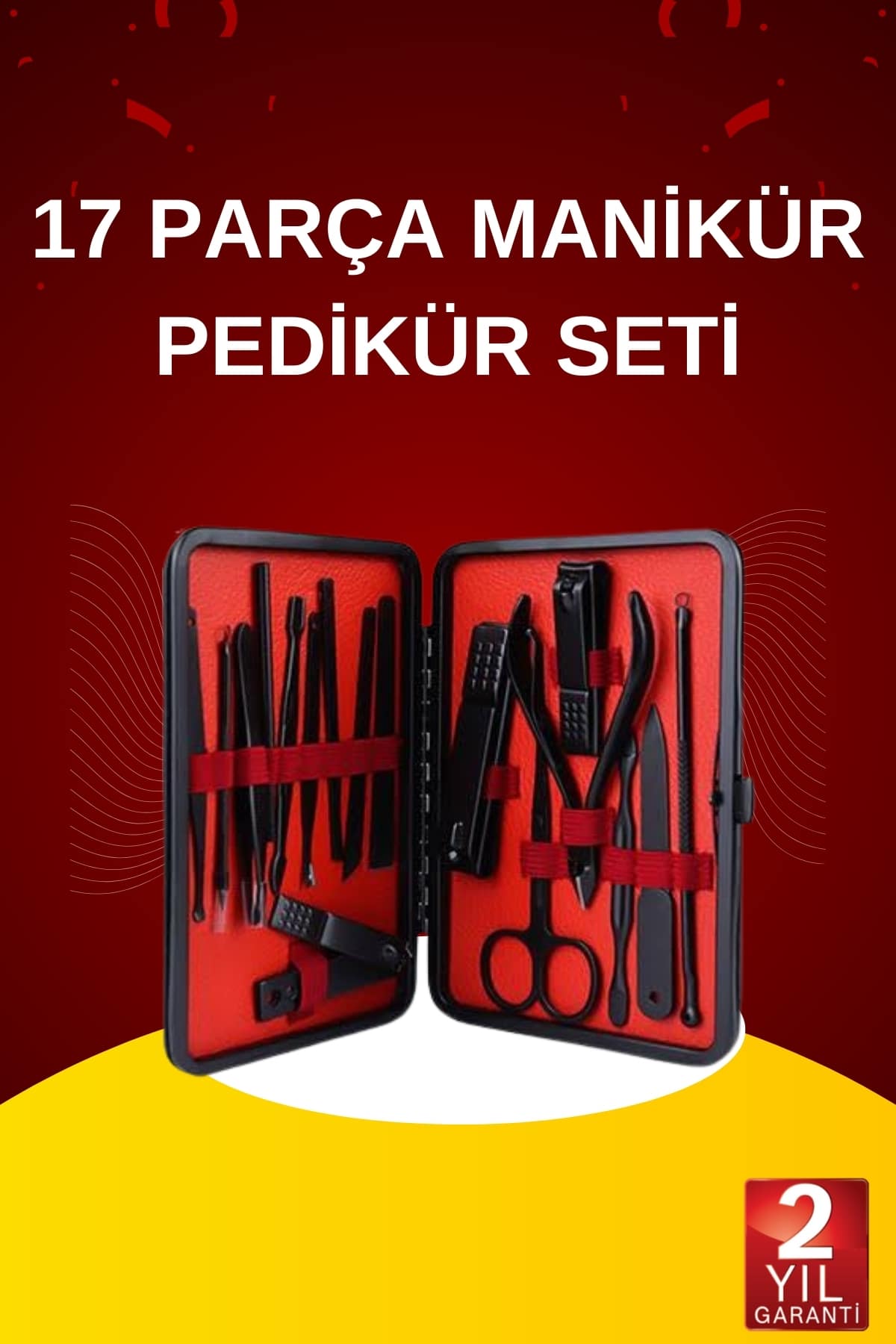 17 Parça El Ayak Bakým Seti Týrnak Temizleme Manikür Pedikür Cýmbýz Törpü Týrnak Makasý