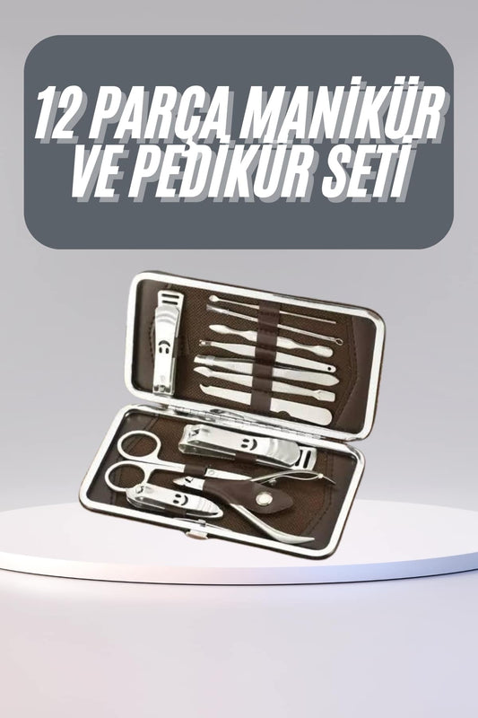 12 Parça Manikür Pedikür Seti Týrnak Bakýmý Nasýr Temizleme El Ayak Bakýmý
