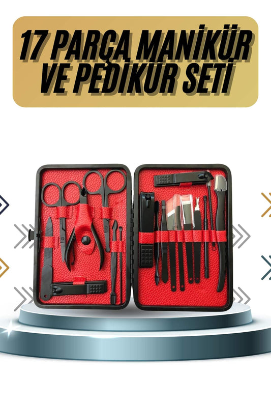17 Parça Manikür Pedikür Seti El Ayak Bakým Seti Týrnak Makasý Törpü