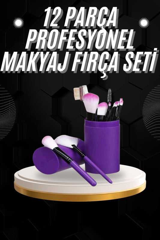12 Parça Profesyonel Makyaj Fýrçasý Far Fýrçasý Allýk Fýrçasý Yumuþak Kýllý