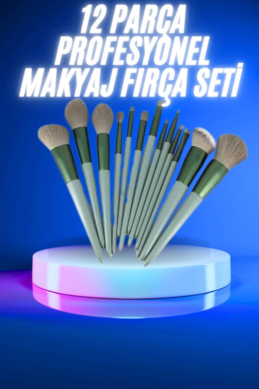 13 Parça Makyaj Fýrça Seti Far Kontür Aydnlatýcý Fýrçasý Ýz Býrakmaz Hafif ve Yumuþak