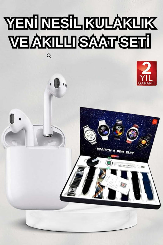 2025 Model Akýllý Saat ve 2.Nesil TWS Bluetooth Kulaklýk Yüksek Ses Kaliteli
