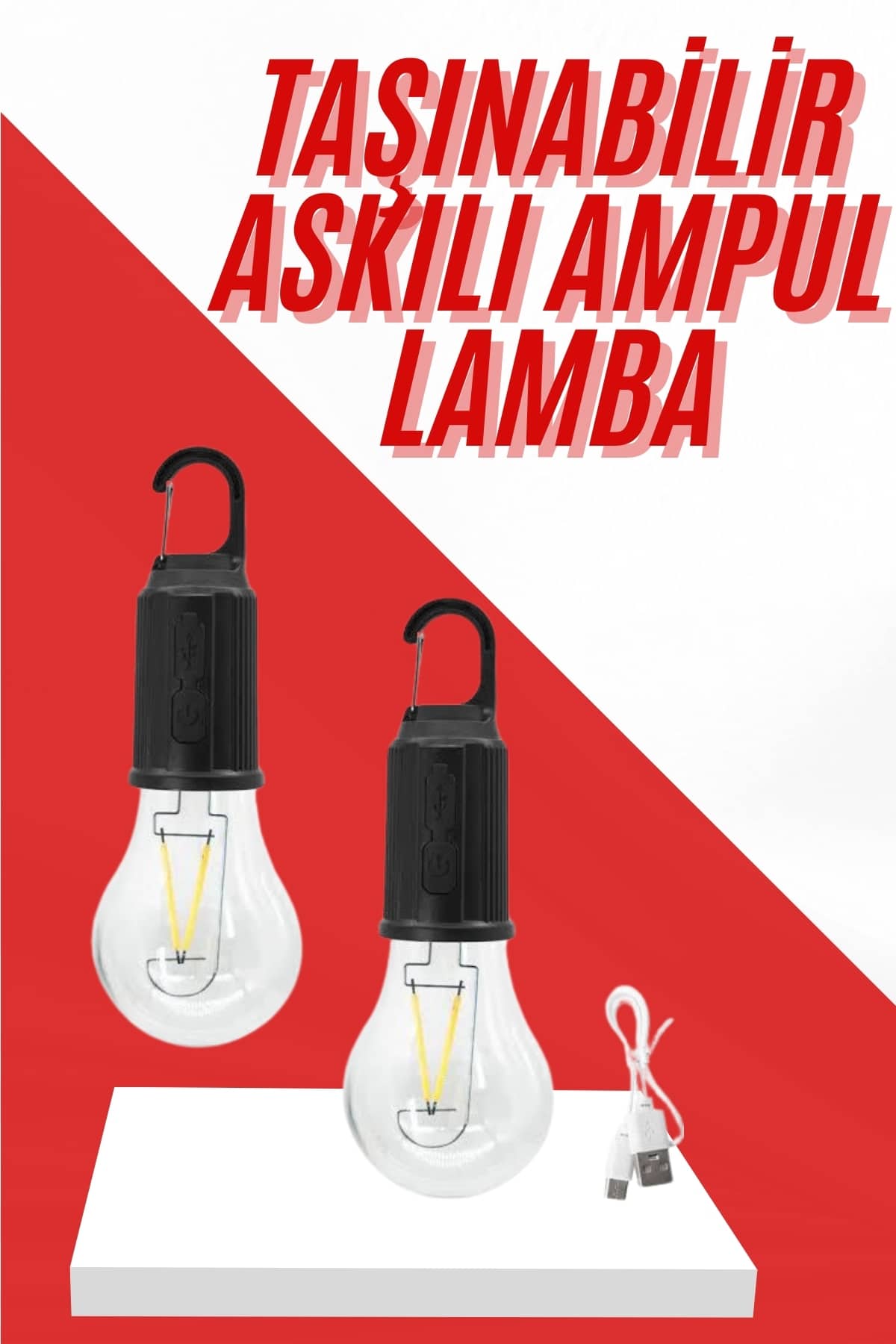 Þarjlý Aydýnlatma Ampul Tasarýmlý Ambians Iþýk Askýlý Kamp Lambasý