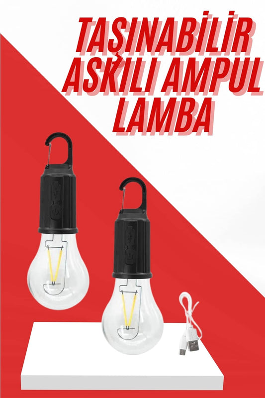 Þarjlý Aydýnlatma Ampul Tasarýmlý Ambians Iþýk Askýlý Kamp Lambasý