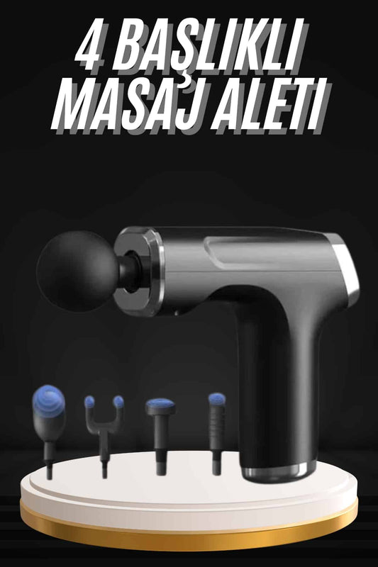 Þarjlý Masaj Tabancasý 4 Baþlýklý Mini Masaj Tabancasý ve Masaj Aleti