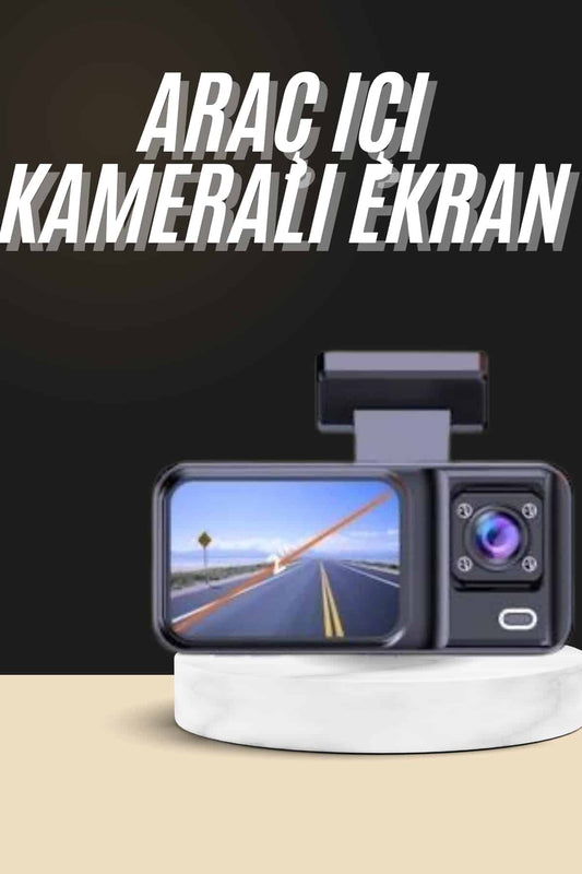 1080p Sürüþ Kaydedici 2 Ýnç Araç Araba Ön Ýç Arka DVR IPS Ekran