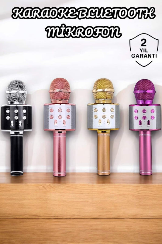 Þarjlý ve Uzun Pil Ömürlü Karaoke Mikrofon USB Bellek Destekli, Profesyonel Ses