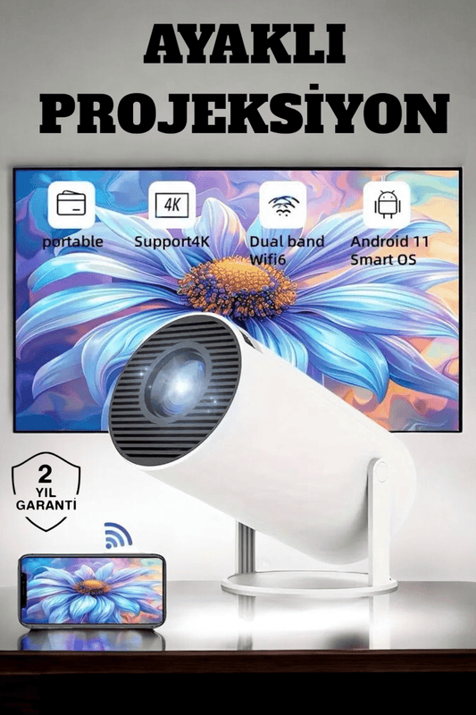 130 Ýnç Geniþ Ekran ve 4K Destekli Full HD Projeksiyon Cihazý