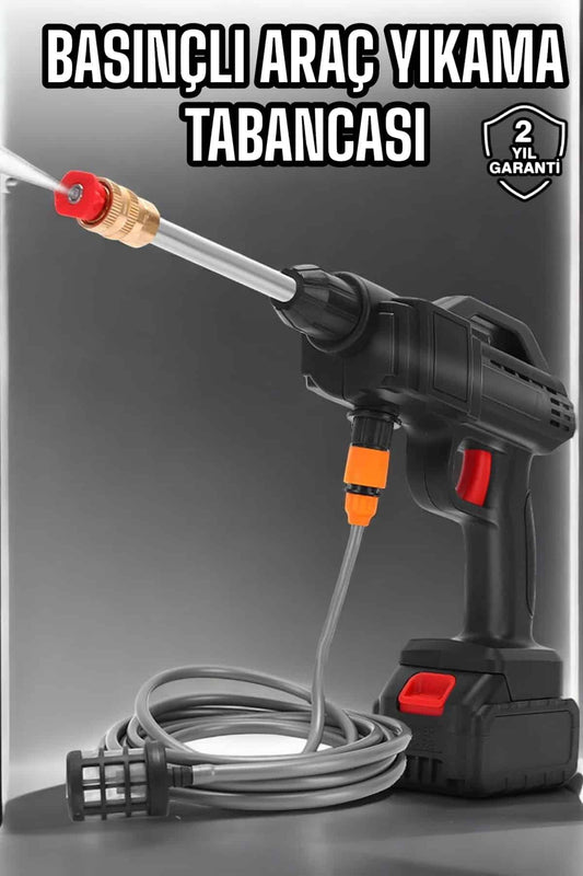 Þarjlý Oto Yýkama Tabancasý Su Basýnçlý Hazneli Bataryalý
