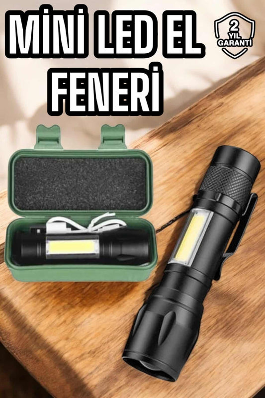 Þarjlý Metal Zoomlu El Feneri Iþýldak Led Iþýk Taþýnabilir El Lambasý